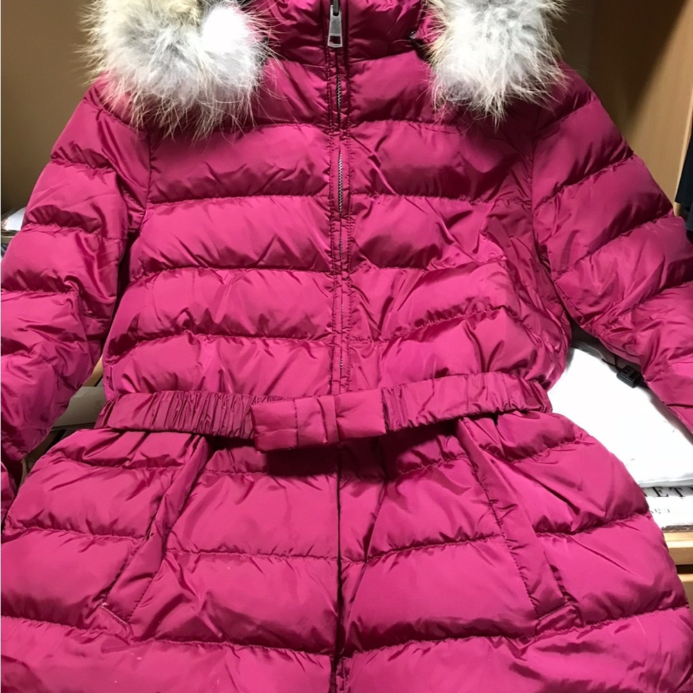 Burberry Girls Fox fur hooded puffer